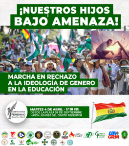 Convocatoria Comité Cívico Femenino SCZ marcha contra género