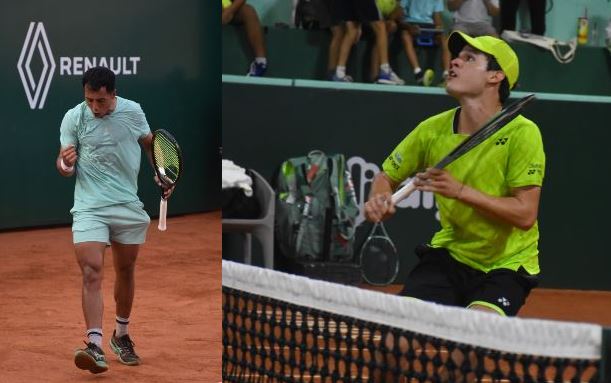 Fotos de Prado y Dellien en sus partidos de octavos. Crédito: Bolivia Open.