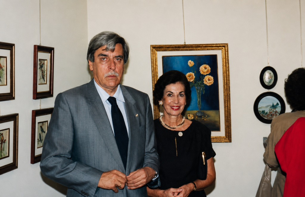 Marcelo Terceros Banzer y su esposa Anita Suárez Montero. Foto restaurada con la ayuda de ChatGPT.