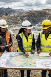 Técnicos del área minera analizan los sectores de la actividad. | Foto: MMyM